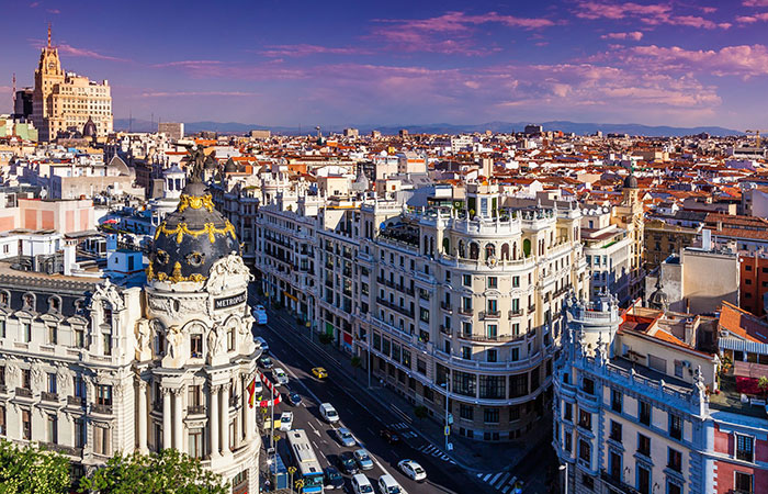 Panorámica de Madrid desde la azotea del Círculo de Bellas Artes
