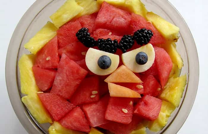 Macedonias de frutas: Angry Birds
