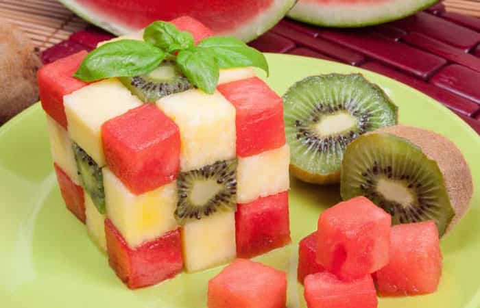 Macedonias de frutas: Cubo de Rubik