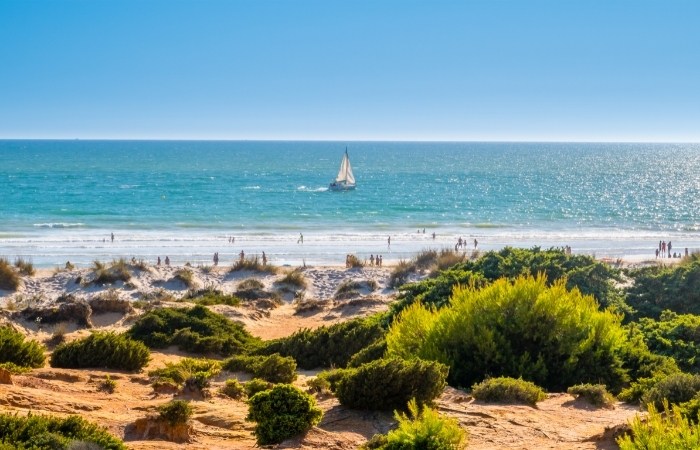 Playa de la Barrosa en Chiclana de la Frontera, Cádiz