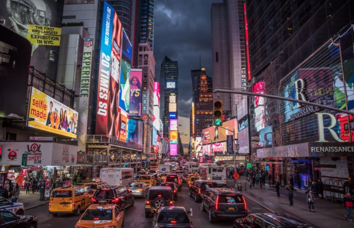 Viajar con niños a Nueva York: Times Square de noche