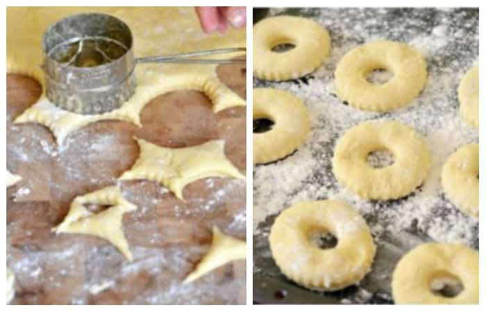 Donuts: fotos de paso cortándolos y dejándolos levar