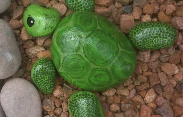 crear una tortuga con piedras de playa