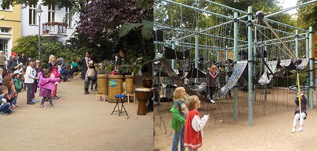 Parques en Berlín con actividades con niños en la calle