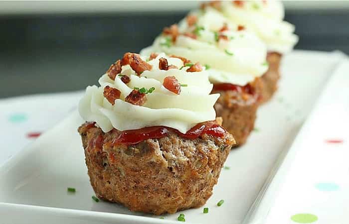 Recetas de muffins salados: Cupcakes de albóndigas con puré de patata 
