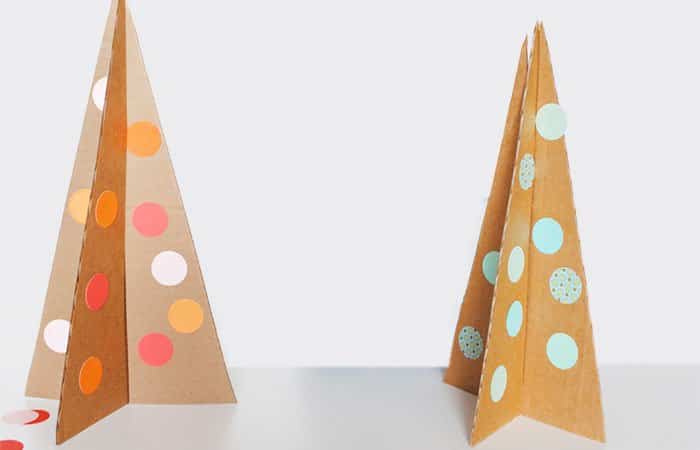 Manualidades adornos navideños de cartón, árbol de navidad con volumen