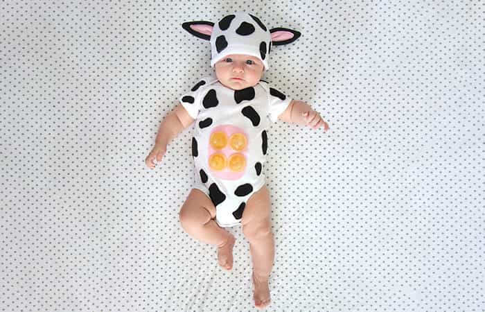 Ideas para disfrazar a tu bebé, vaca