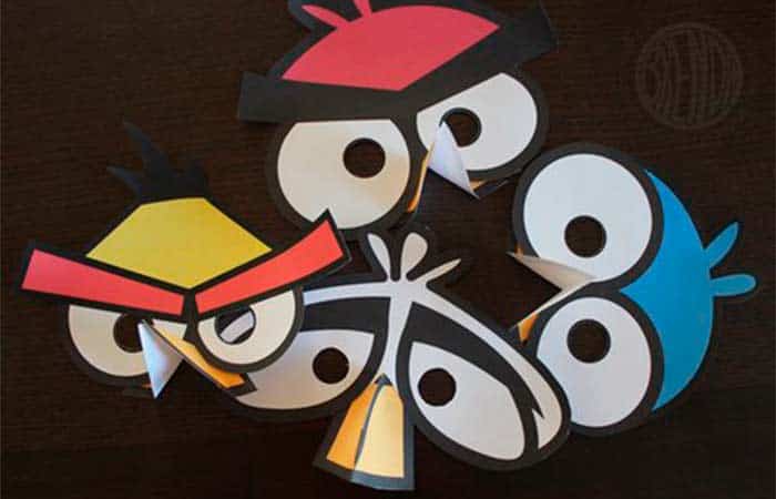 Antifaces con plantilla para imprimir: angry birds