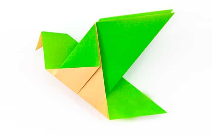 Manualidades simples de animales, pájaro de origami