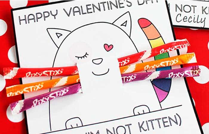 Manualidades para San Valentín, gatito de colores