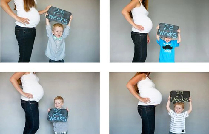 fotos divertidas de embarazo con hermanos