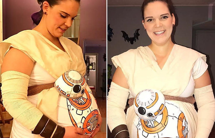 Disfraces de Halloween para embarazadas de robot de la Guerra de las Galaxias