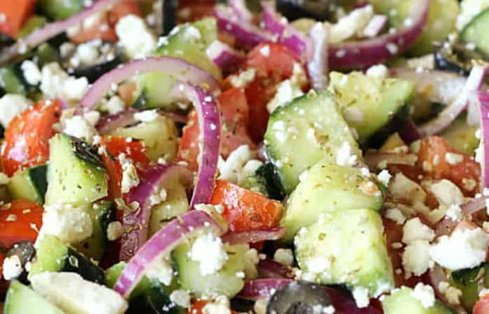 Recetas de comida griega, ensalada con pepino