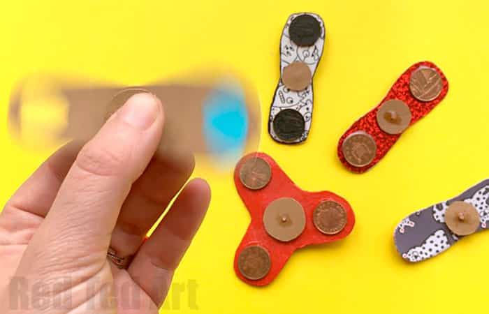 spinner casero con cartón y monedas