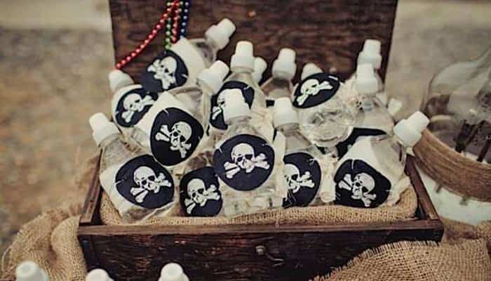 fiesta infantil de piratas botellas de agua 