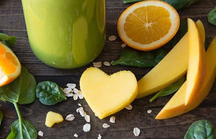 Smoothies verdes: batido de espinacas y mango