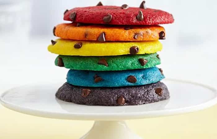 Dulces arcoíris: cookies arcoíris