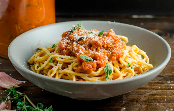 recetas de pasta y verduras: espaguetis con salsa secreta