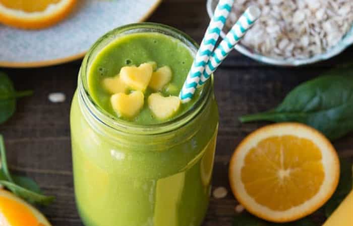 Smoothies verdes: Batido de espinacas y mango