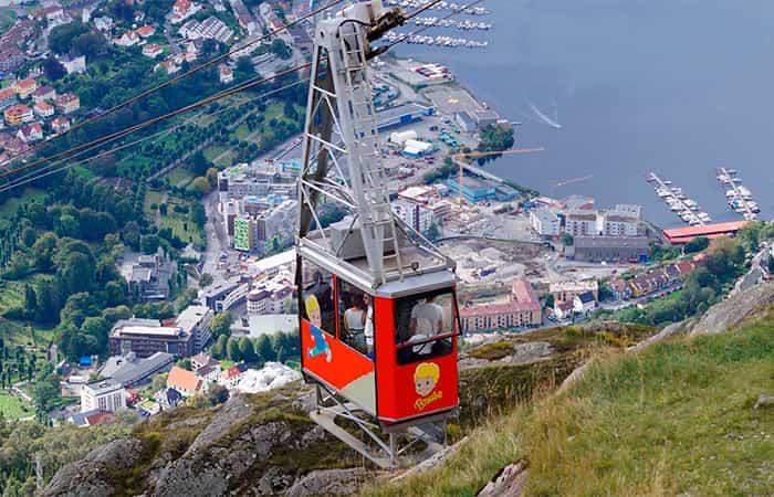 Bergen con niños, viaje en teleférico
