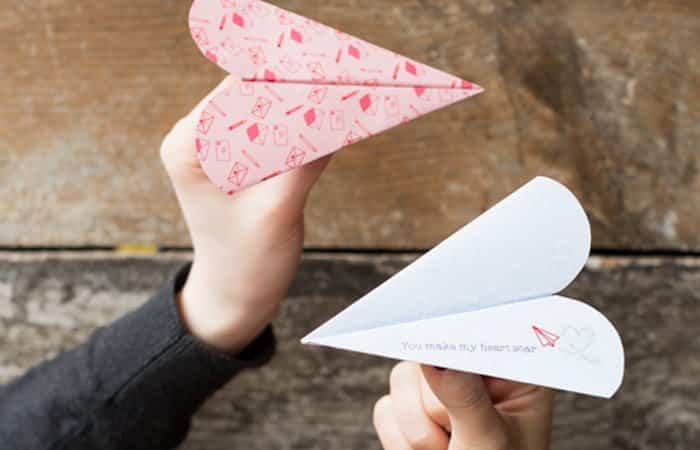 Manualidades de San Valentín, aviones de papel