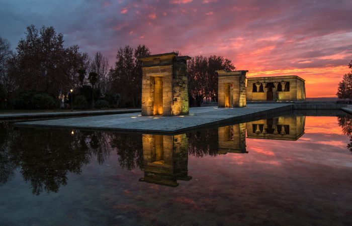Puestas del sol bonitas: Templo de Debod, Madrid