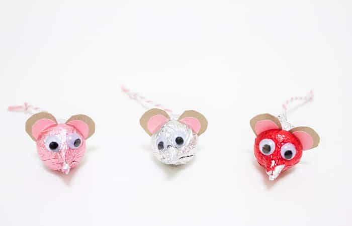 Manualidades para San Valentín, ratones de bombón