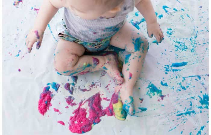 manualidades para bebés pintura comestible