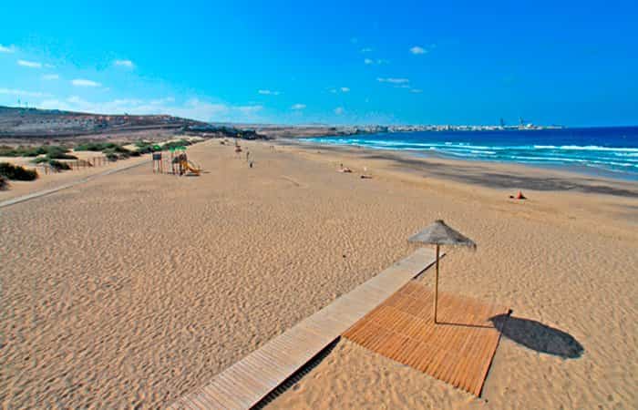 Playa Blanca en Puerto del Rosario en Fuerteventura