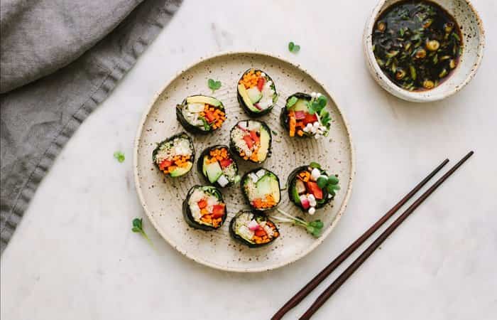 sushi casero vegano