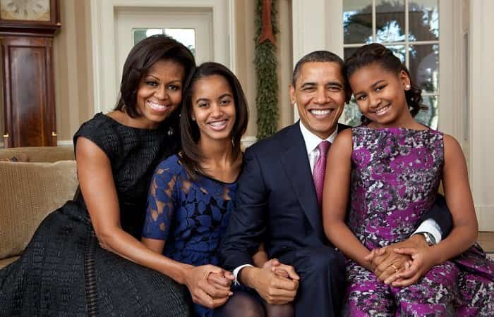 Michelle Obama con su familia