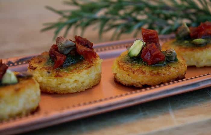 Aperitivos de Navidad con polenta