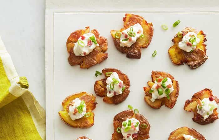 canapés de Navidad con patata