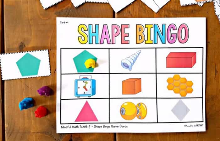 manualidades para aprender las formas con bingo