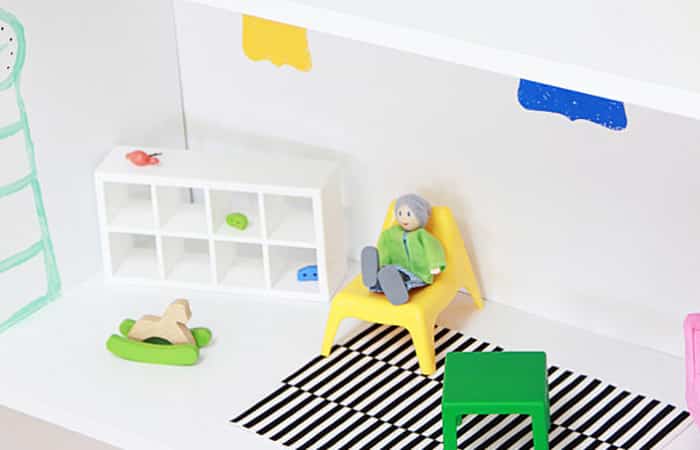 casa de muñecas de de bricolaje con niños