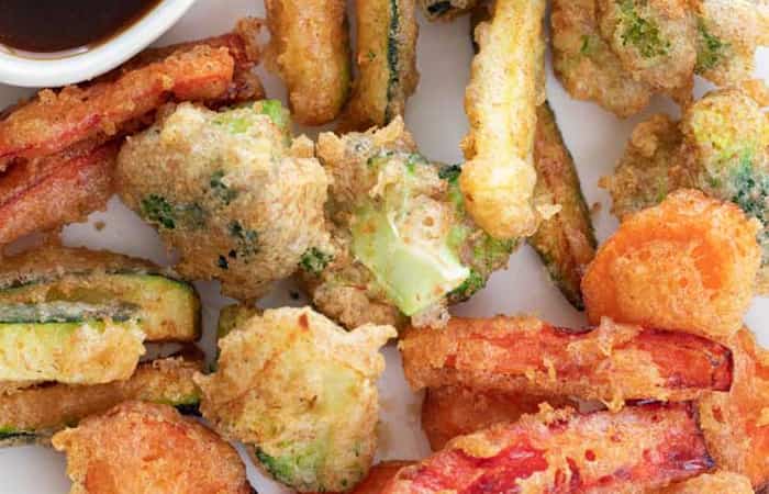 tempura de verduras sin huevo