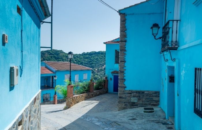 Casas de fachadas azules de Júzcar, Málaga