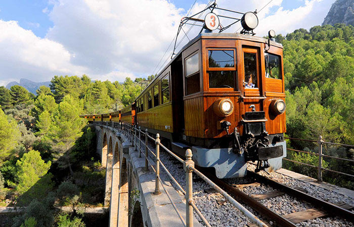 Tren de Sóller, en la Sierra de Tramontana, Mallorca