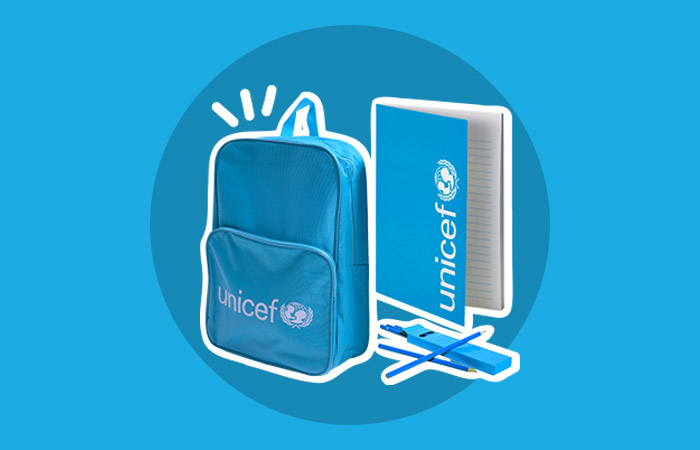 regalo azul de unicef: kit de educación