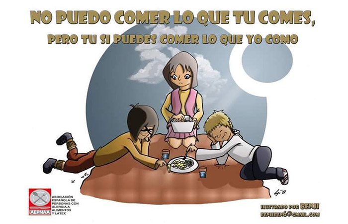 ilustración sobre fiestas de cumpleaños inclusivas para niños con alergia a alimentos