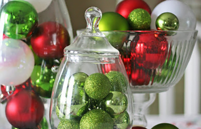 Bolas de Navidad para tus centros de mesa navideños