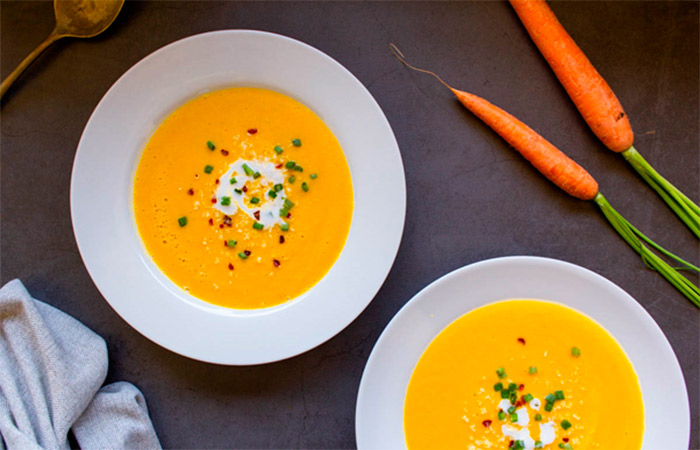 Aperitivos veganos: sopa de zanahoria y jengibre