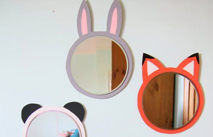 Cómo hacer espejos de animales: conejo, oso y tigre