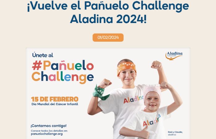 Pañuelo Challenge Fundación Aladina en el Día Internacional del cáncer infantil