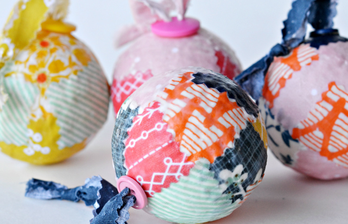 patchwork fácil para niños con bolas decorativas