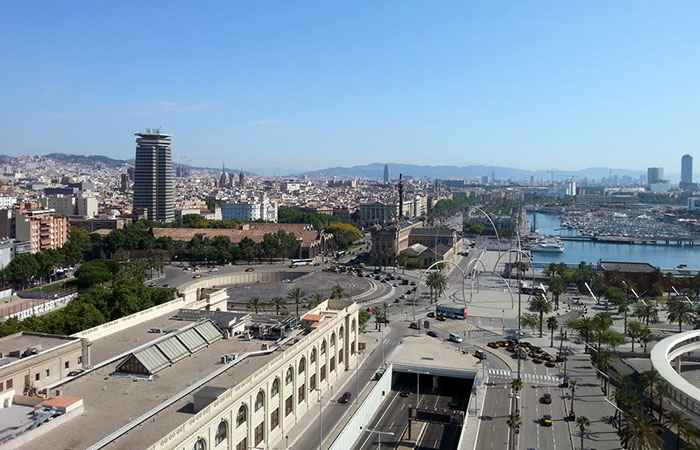 Vista desde el Teleférico del puerto de Barcelona