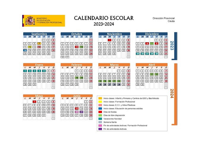 Calendario Escolar Ceuta