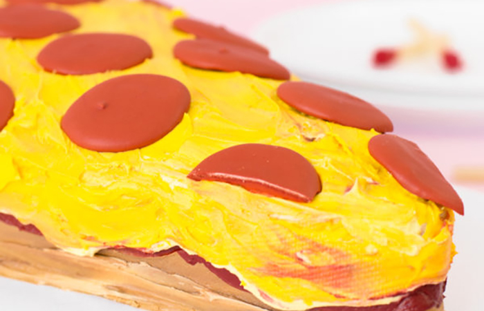 tarta para adolescentes en forma de pizza