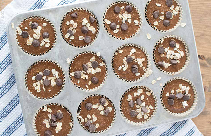 Muffins de avena y chocolate