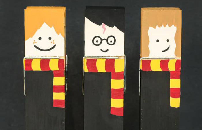 manualidades de Harry Potter con pinzas